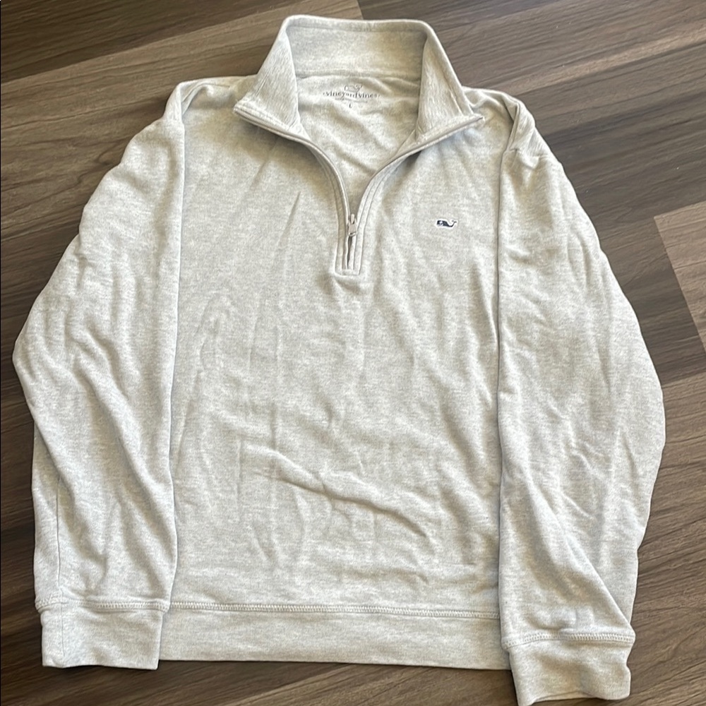 Vineyard Vines Men's Gray Quarter-Zip Sweater